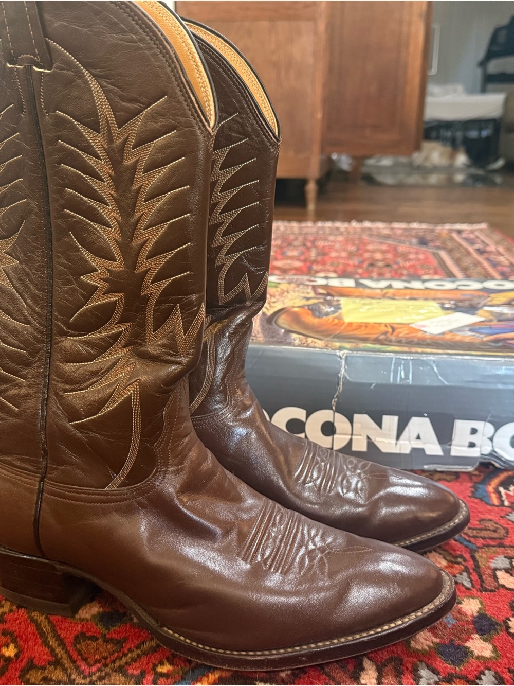 Men's Nocona Brown Leather Western Cowboy Boots